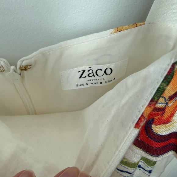 SABO SKIRT (Zaco Collection) SMALL White Printed Tie-Shoulder Maxi Dress - Picture 4 of 4